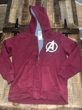 Marvel Kids Burgundy Avengers Zip Hoodie